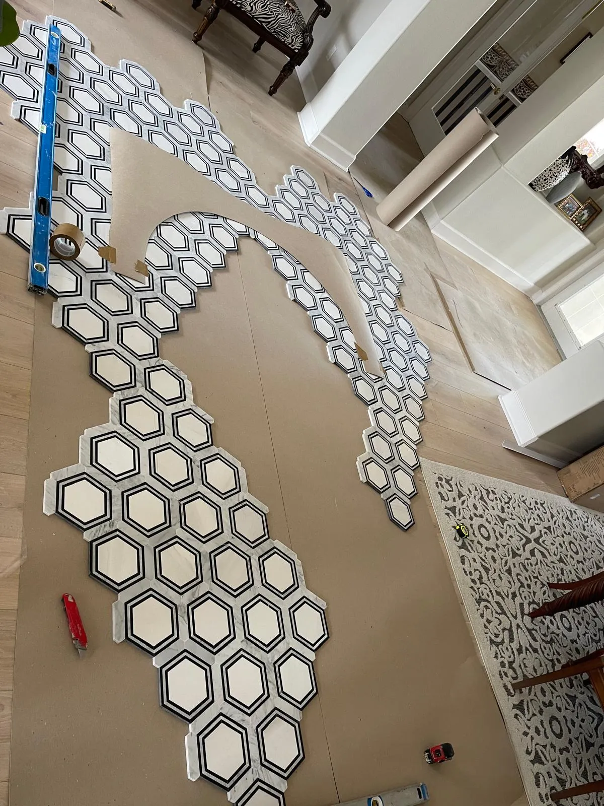 Templating the arch before anything went up