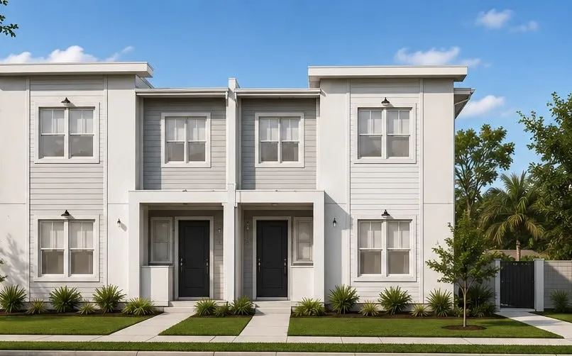 Architectural rendering of the two-unit 5th Avenue Residences townhomes